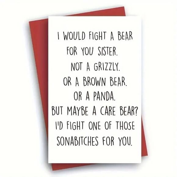 Birthday or Sisters Day Card - 8" x 5" - Picture 1 of 5